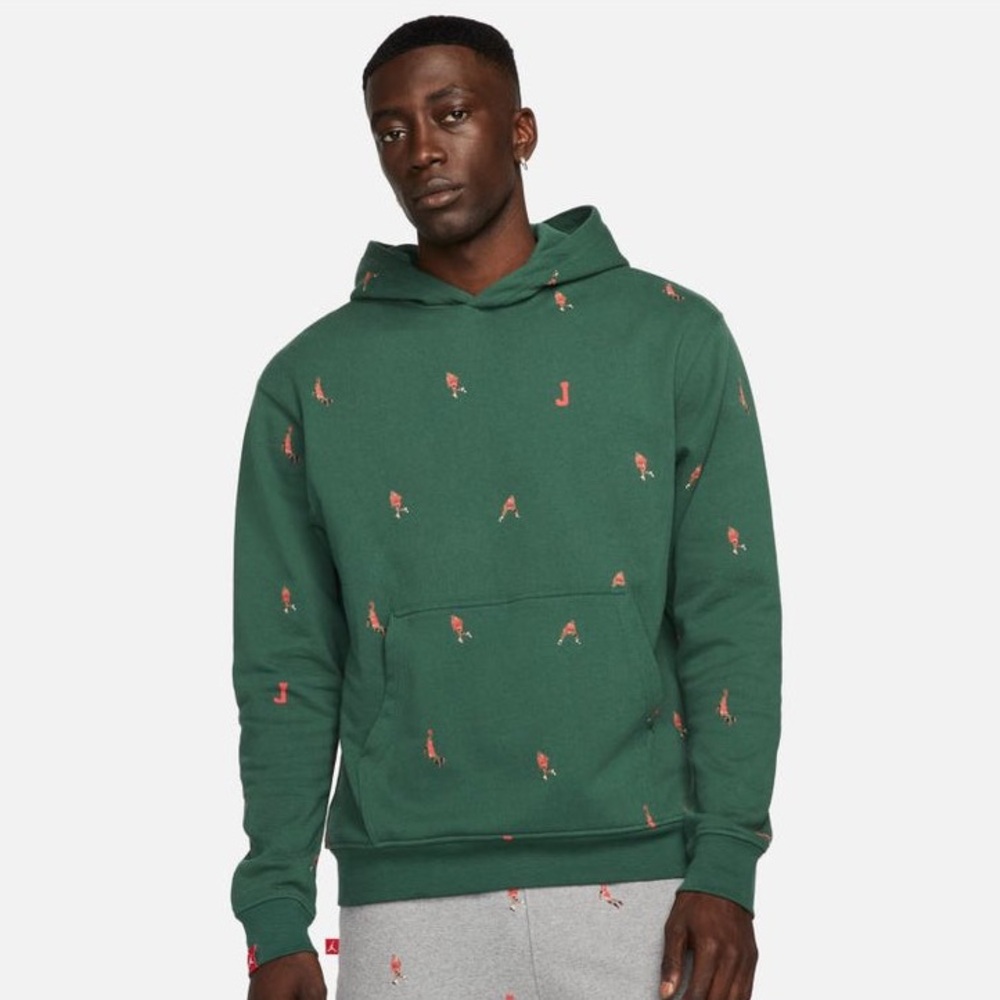 Jordan Essentials Fleece All-Over Print Pullover Hoodie